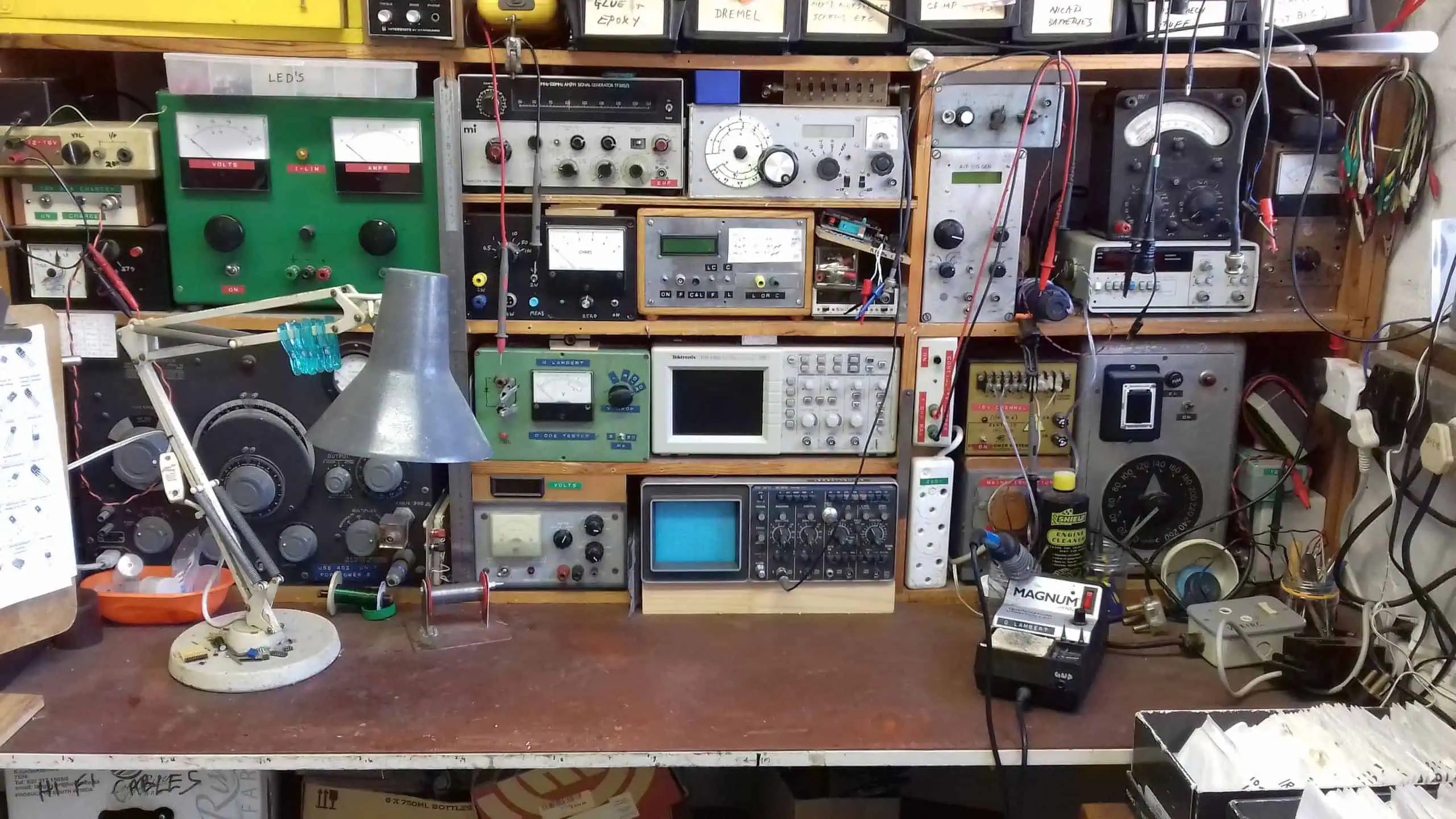 Workstation with engineering equipment